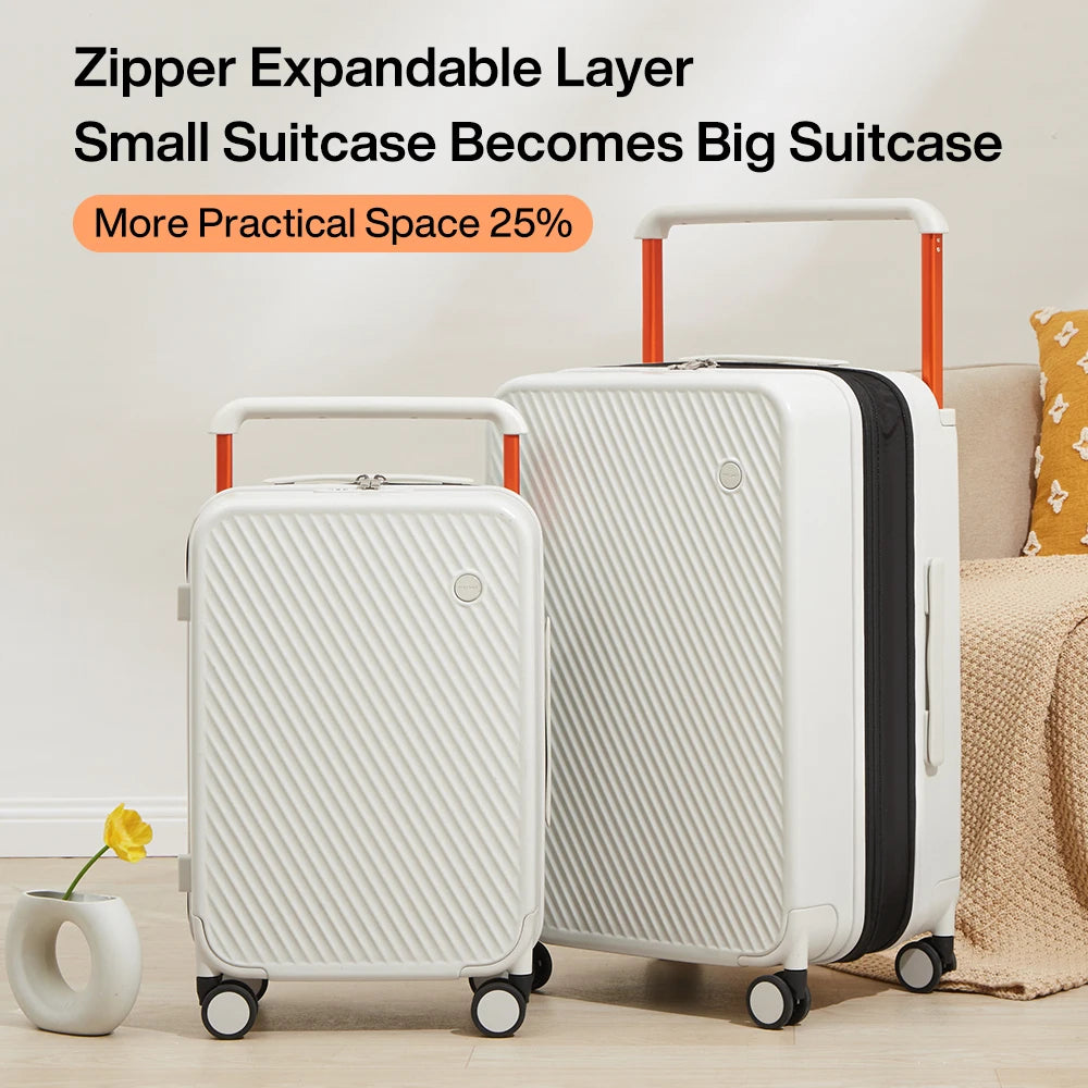 MIXI Expandable Carry On Luggage Lightweight Large Capacity Wide Handle PC Travel Suitcases Spinner Wheels TSA Lock 20 24 Inch
