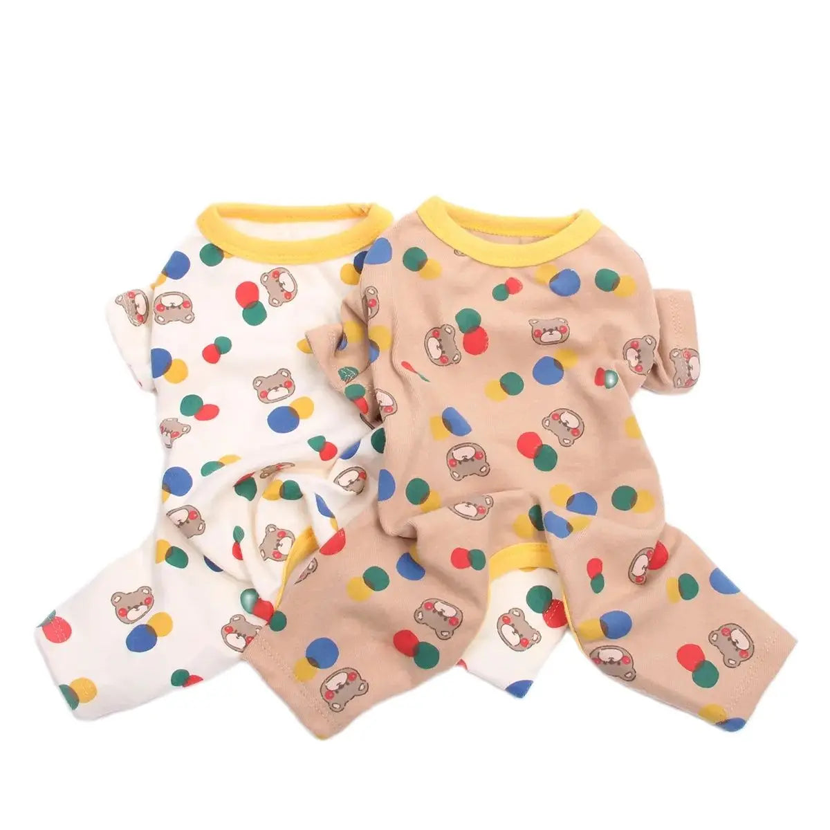 New Dog Cat JumpSuit Pajamas Ball&Bear Design Pet Puppy Soft Tracksuit T-Shirt