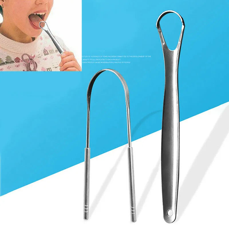 1/2/3 Pcs Tongue Scraper Stainless Steel Tongue Cleaner Bad Breath Removal Oral Care Tools