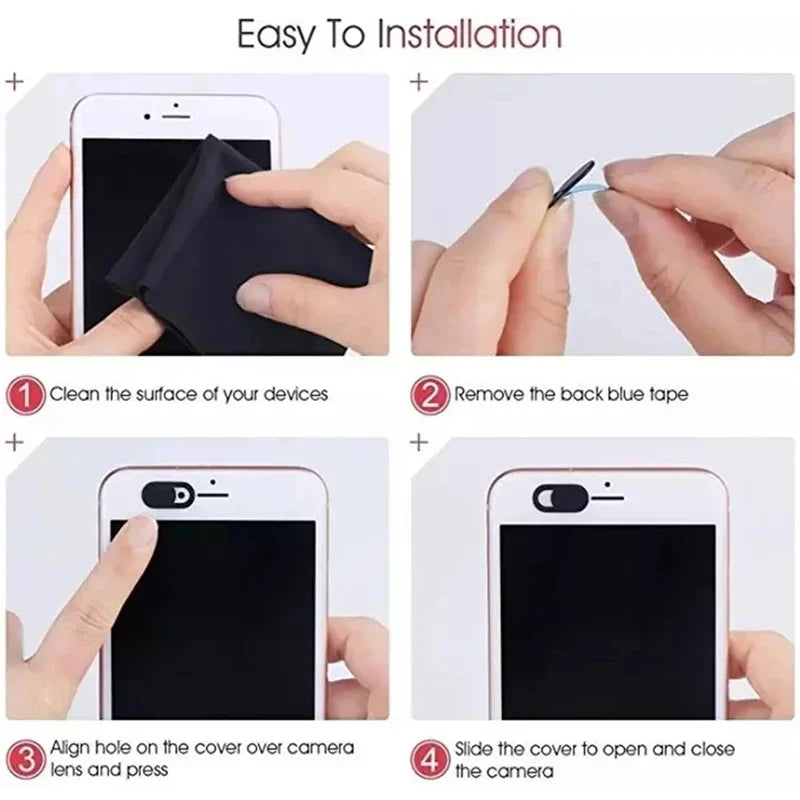Webcam Cover Shutter Magnet Slider Plastic Camera Cover for iPad PC Tablet Web Laptop Camera Mobile Phone Lenses Privacy Sticker