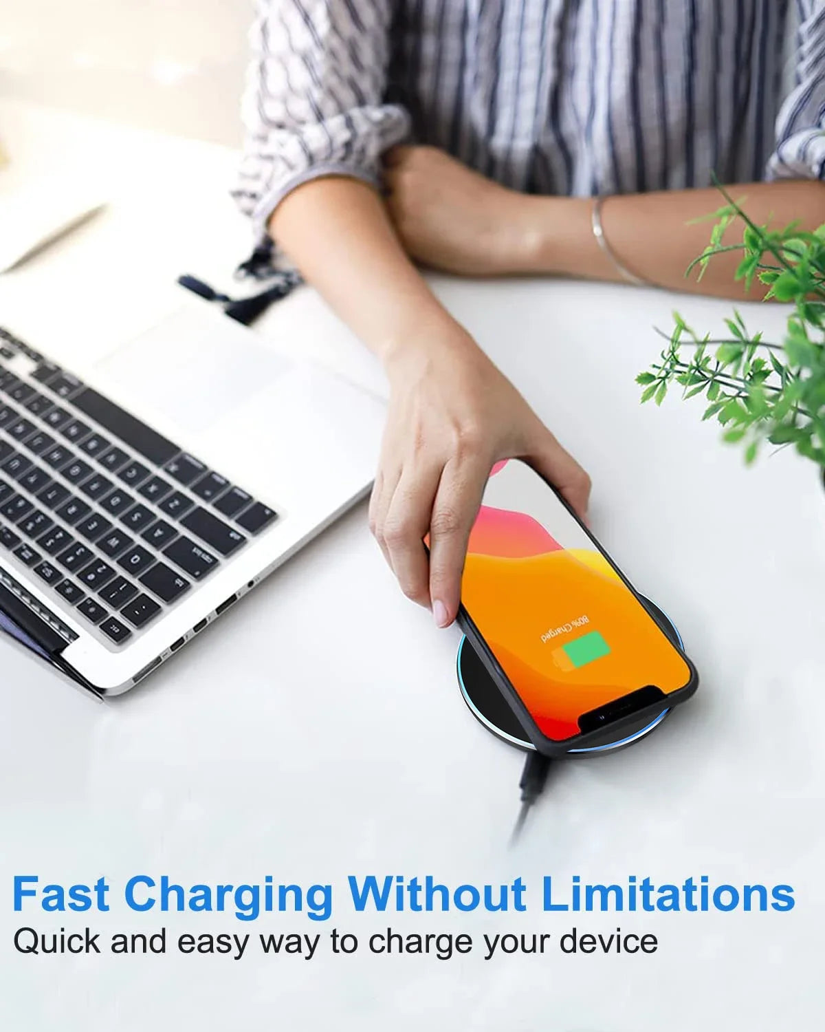 65W Wireless Charger Pad For iPhone 15 14 13 12 11 Pro XS Max X XR 8 Plus Airpods Samsung Xiaomi Fast Wireless Charging Phone