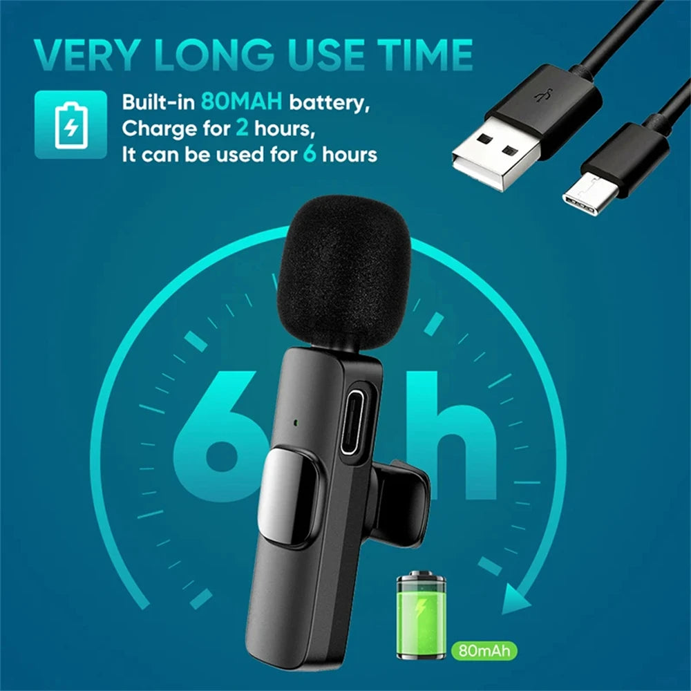 Vothoon Wireless Lavalier Lapel Microphone for iPhone iPad Android Phone Recording Mic for Interview Video Podcast Vlog YouTube
