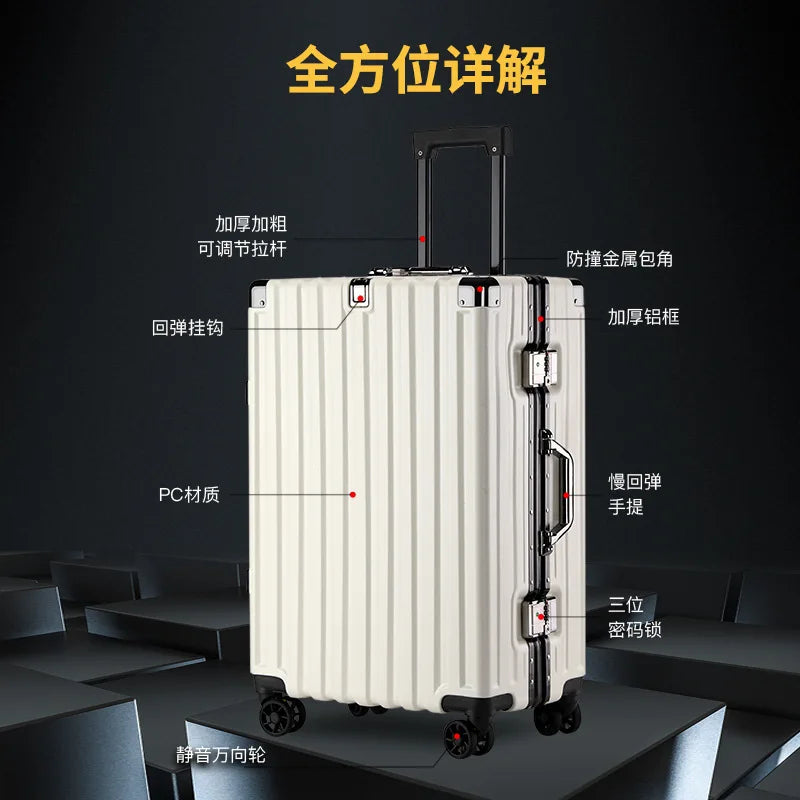 TIUMIU Luggage Women's suitcase High appearance level men's new quiet strong durable men's password rod box large capacity