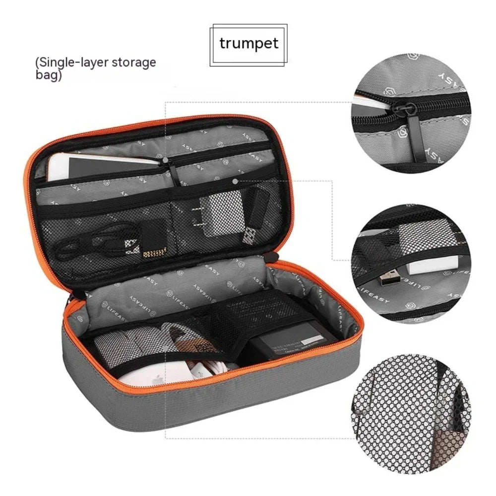 Portable Electronic Accessories Travel case Cable Organizer Bag Gadget Carry Bag for iPad Cables Power USB Flash Drive Charger