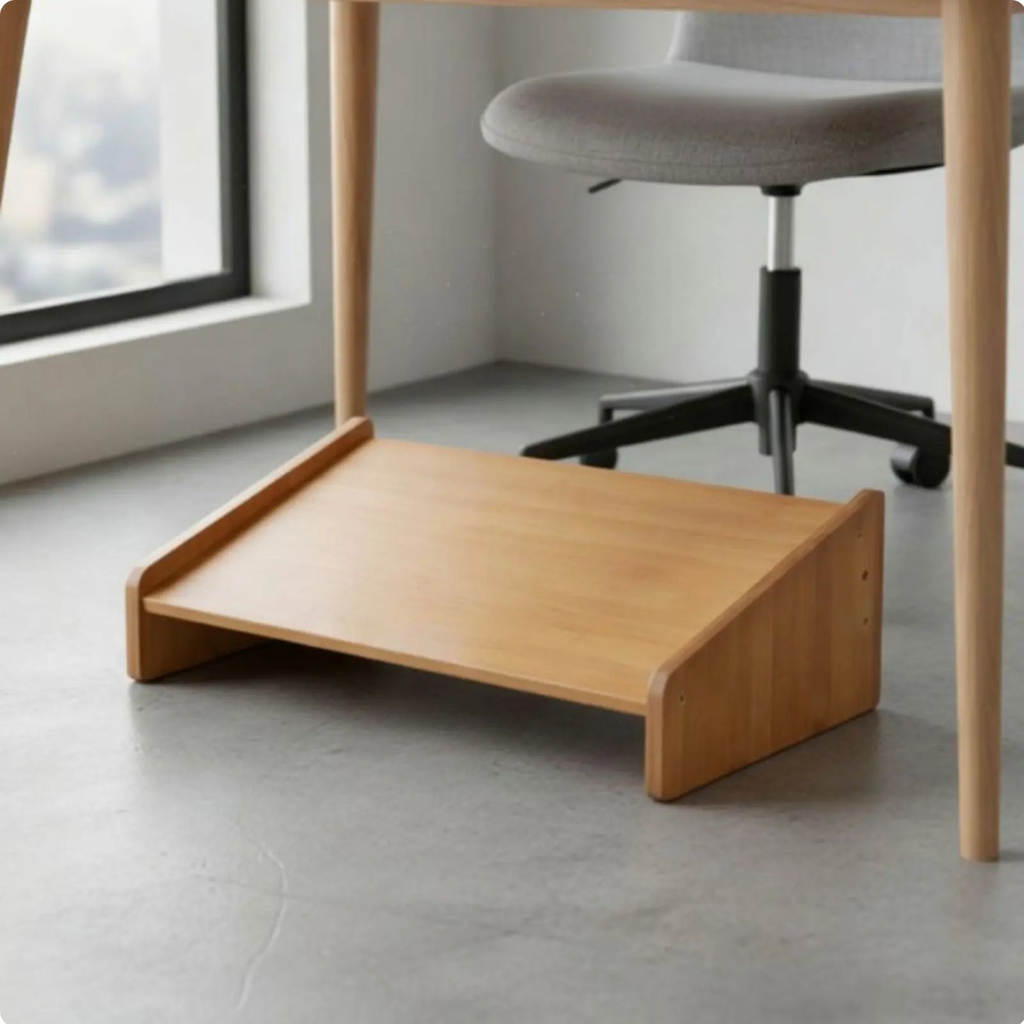 Under Desk Footrest Wide Surface Office Foot Stool Angled Foot Rest Multi-Functional Ergonomic Furniture Sleek Finish