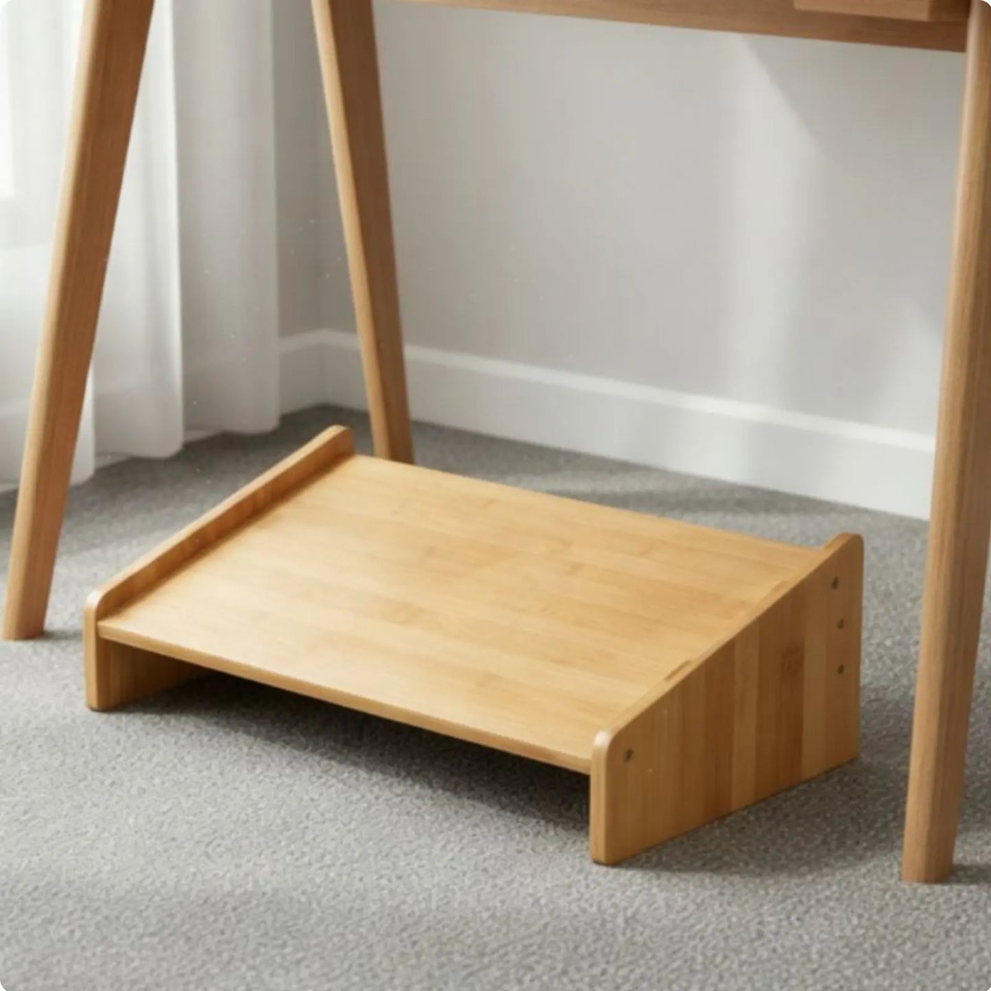 Under Desk Footrest Wide Surface Office Foot Stool Angled Foot Rest Multi-Functional Ergonomic Furniture Sleek Finish