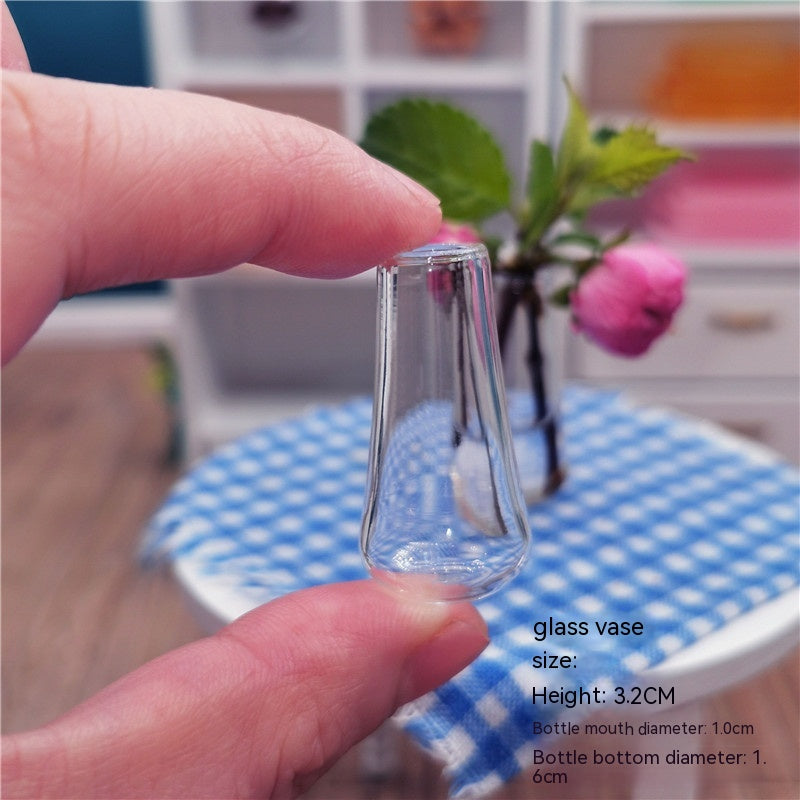 Doll House Miniature Furniture Tableware Miniature Simulation Transparent Colored Glass Cup