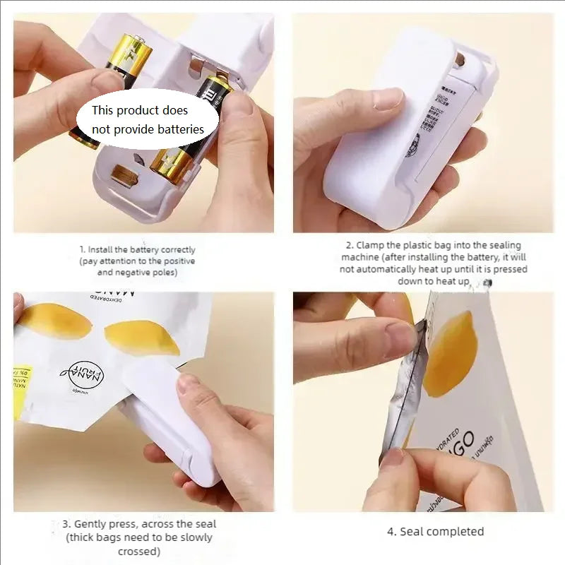 Small portable snack sealing machine, mini household, hand-pressed plastic bag, food preservation portable