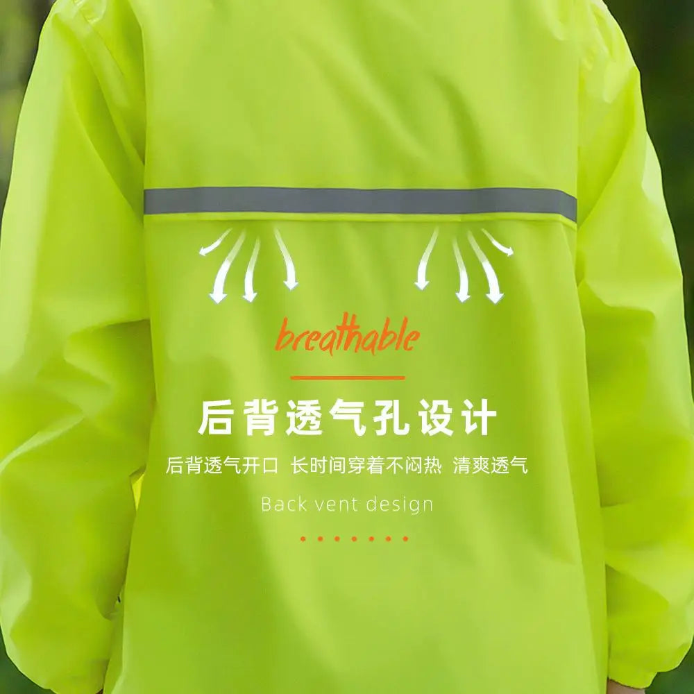 Men's And Women's Split Raincoat And Pants Customized Personalized Printed Logo Outdoor Reflective Strip Waterproof Jacket