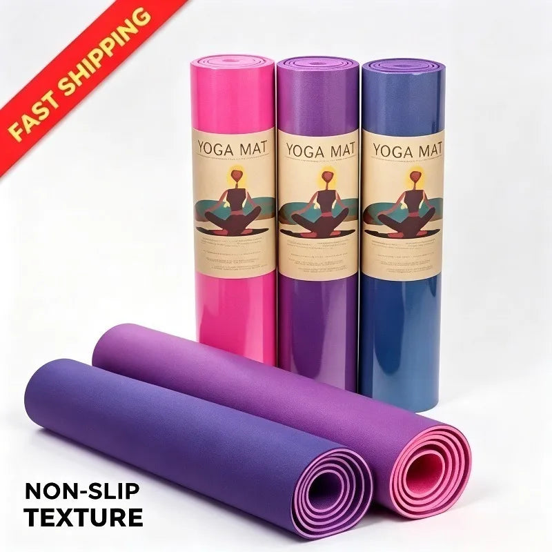 Yoga Mats Anti-slip Sport Fitness Mat Blanket Exercise Yoga Pilate Gymnastics Mat Fitness Equipment Floor Work 6MM Thick TPE